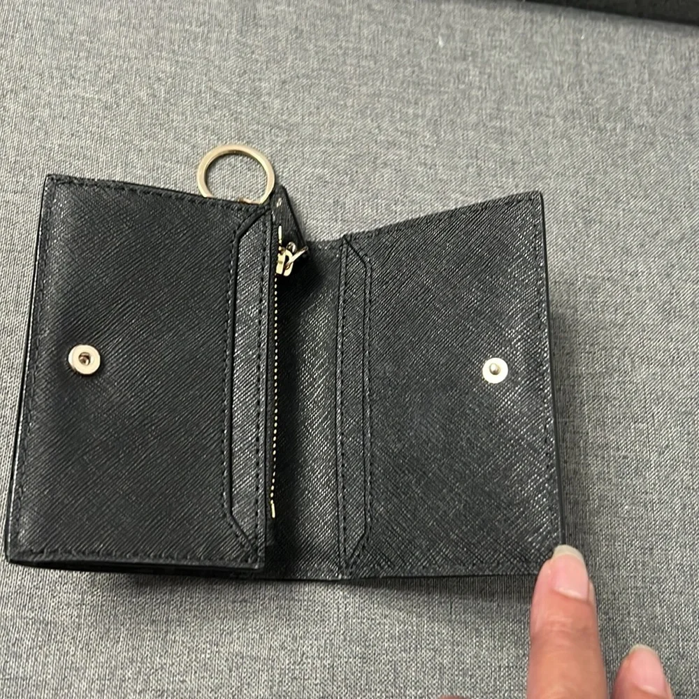 Kate Spate Black Leather Key Card and ID Wallet - Picture 3 of 12